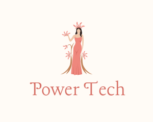 Lady - Woman Floral Goddess logo design