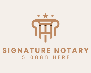 Brown Pillar Notary logo design