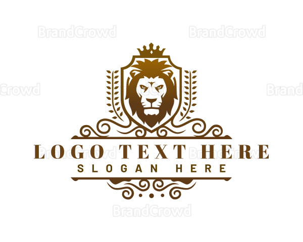 Royalty Lion Shield Logo