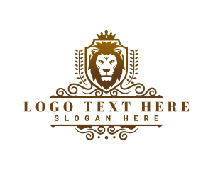 Lion - Royalty Lion Shield logo design