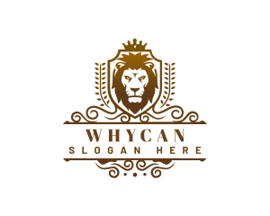 Vip - Royalty Lion Shield logo design