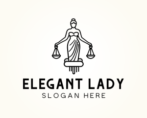 Minimalist Lady Justice logo design