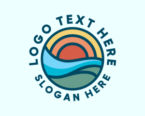 Ocean - Colorful Ocean Waves logo design