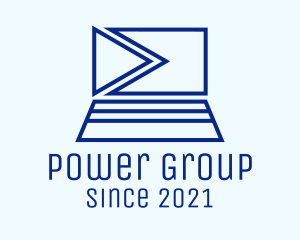 Group - Play Button Laptop logo design