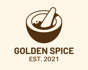 Mortar Pestle Spices logo design