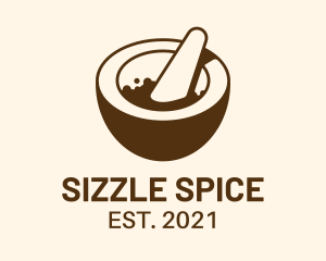 Mortar Pestle Spices logo design