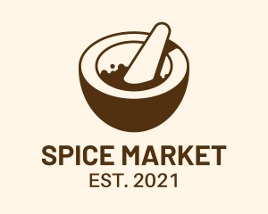 Mortar Pestle Spices logo design