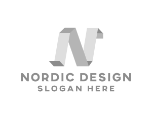 Origami Interior Design Letter N logo design