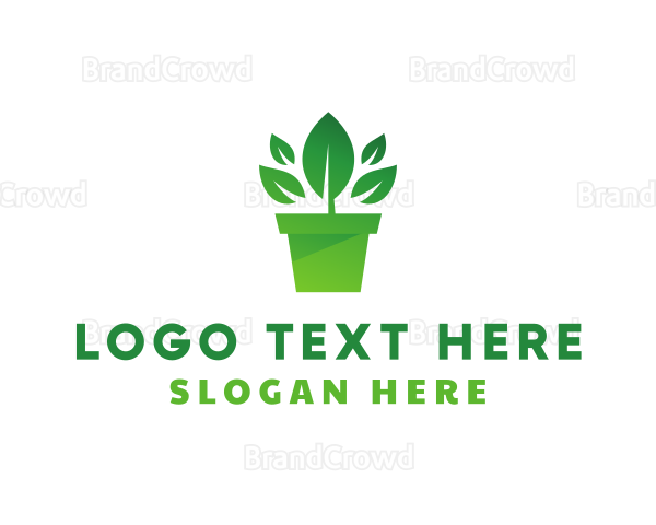 Green Leaf Pot Logo