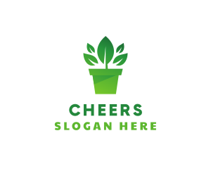 Green Leaf Pot  Logo