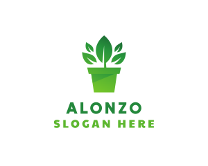 Green Leaf Pot  logo design