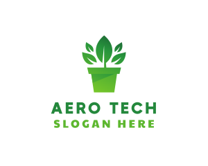 Green Leaf Pot  logo design