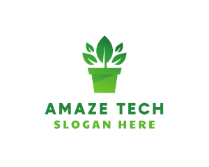 Green Leaf Pot  logo design