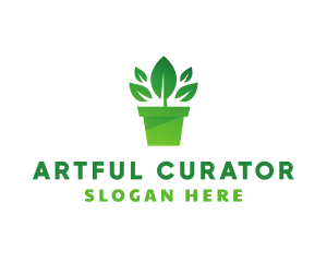 Green Leaf Pot  logo design