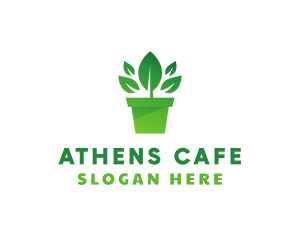 Green Leaf Pot  logo design