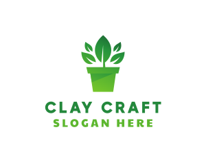 Green Leaf Pot  logo design