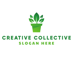 Green Leaf Pot  logo design