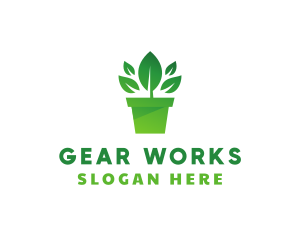 Green Leaf Pot  logo design