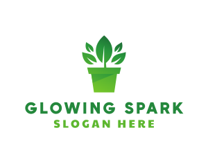 Green Leaf Pot  logo design