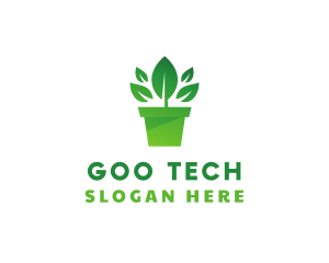 Green Leaf Pot  logo design