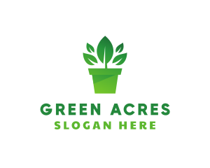 Green Leaf Pot  logo design