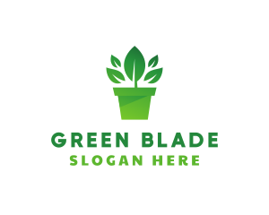 Green Leaf Pot  logo design