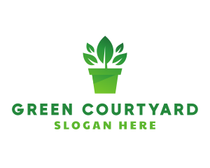 Green Leaf Pot  logo design