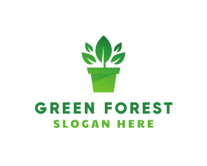 Green Leaf Pot  logo design