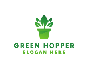 Green Leaf Pot  logo design