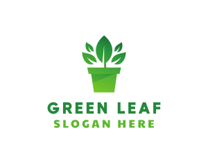 Green Leaf Pot  logo design