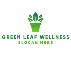 Green Leaf Pot  logo design