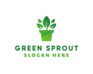 Seed - Green Leaf Pot logo design