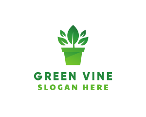 Green Leaf Pot  logo design