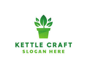 Green Leaf Pot  logo design