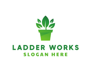 Green Leaf Pot  logo design