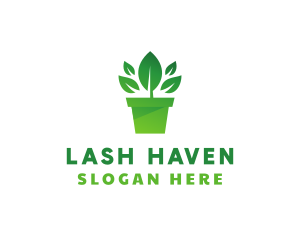 Green Leaf Pot  logo design