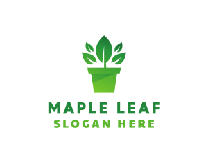 Green Leaf Pot  logo design