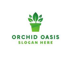 Green Leaf Pot  logo design