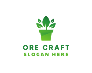 Green Leaf Pot  logo design