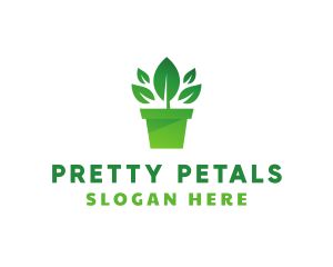 Green Leaf Pot  logo design