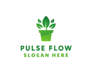 Green Leaf Pot  logo design