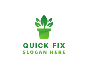 Green Leaf Pot  logo design