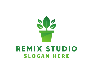 Green Leaf Pot  logo design