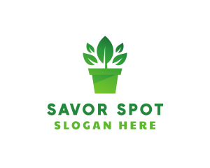 Green Leaf Pot  logo design