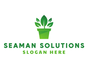 Green Leaf Pot  logo design