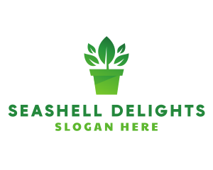 Green Leaf Pot  logo design