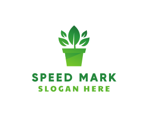 Green Leaf Pot  logo design