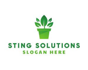 Green Leaf Pot  logo design