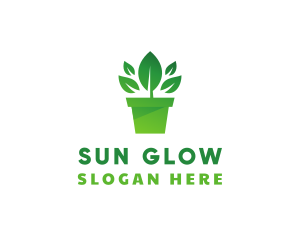 Green Leaf Pot  logo design