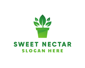 Green Leaf Pot  logo design